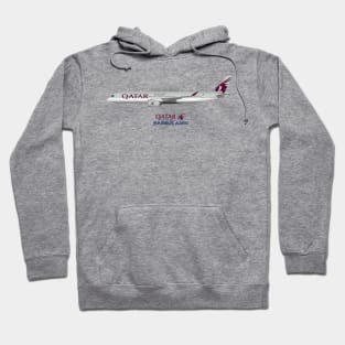 Illustration of Qatar Airbus A350 Hoodie